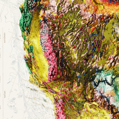 1965 North America Vintage Geological Map | Antique Style Wall Art