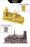 Notre-Dame de Paris Gothic Metal Puzzle | Handmade Architectural Art