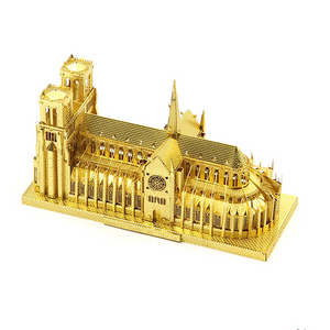 Notre-Dame de Paris Gothic Metal Puzzle | Handmade Architectural Art