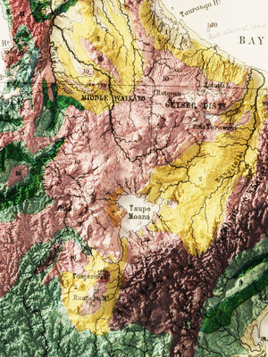 1873 New Zealand Vintage Geological Map | Antique Style Wall Art