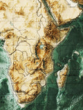 1922 World Topographic Survey Map | Antique Style Wall Art