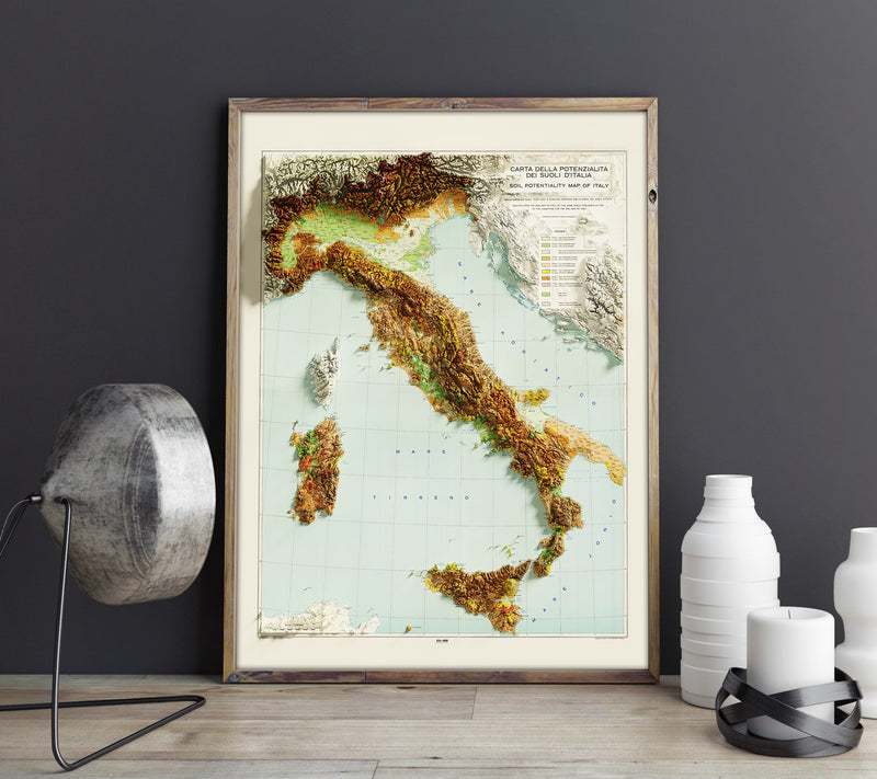 1966 Italy Vintage Geological Map | Antique Style Wall Art