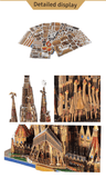 Sagrada Família Gothic Metal Puzzle | Handmade Architectural Art