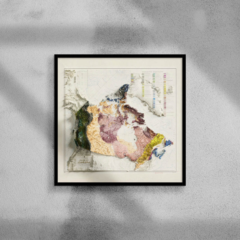1969 Canada Vintage Geological Map | Antique Style Wall Art