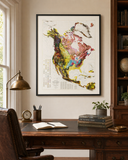 1965 North America Vintage Geological Map | Antique Style Wall Art