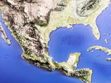 3D North America Map - A True Raised Relief Map