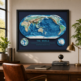 Robinson Projection World Map | Classic 2D World Map Wall Art