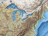 3D USA Map - A True Raised Relief Map - Made in USA