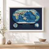 Robinson Projection World Map | Classic 2D World Map Wall Art