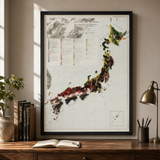 1956 Japan Vintage Geological Map | Antique Style Wall Art