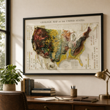 United States Grand Canyon Vintage Geological Map | Antique Style Wall Art