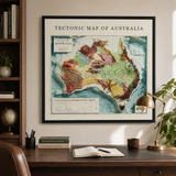 1960 Australia Vintage Geological Map | Antique Style Wall Art