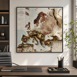 1962 Europe Vintage Geological Map | Antique Style Wall Art