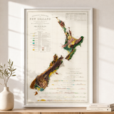 1873 New Zealand Vintage Geological Map | Antique Style Wall Art