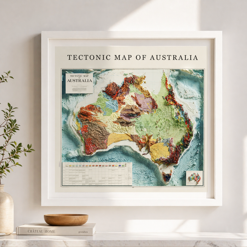 1960 Australia Vintage Geological Map | Antique Style Wall Art