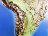 3D South America Map - A True Raised Relief Map