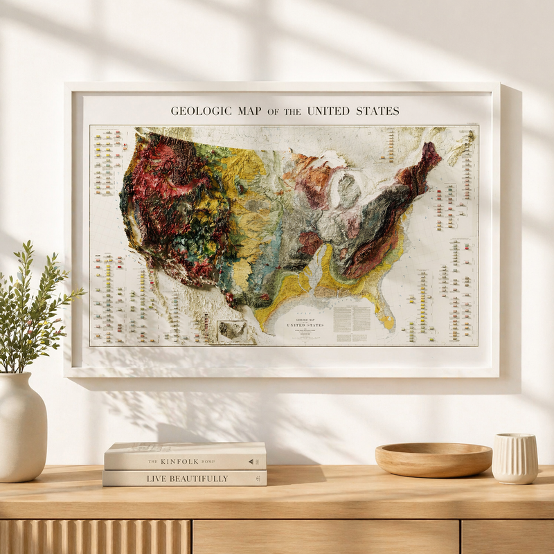 United States Grand Canyon Vintage Geological Map | Antique Style Wall Art