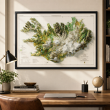 1998 Iceland Vintage Vegetation Map | Antique Style Wall Art