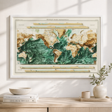 1922 World Topographic Survey Map | Antique Style Wall Art