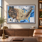 3D USA Map - A True Raised Relief Map - Made in USA