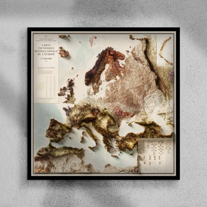 1962 Europe Vintage Geological Map | Antique Style Wall Art