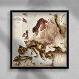 1962 Europe Vintage Geological Map | Antique Style Wall Art