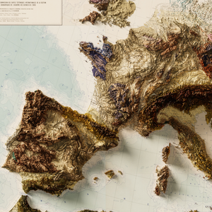 1962 Europe Vintage Geological Map | Antique Style Wall Art
