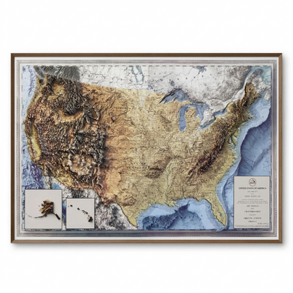 3D USA Map | A True Raised Relief Map