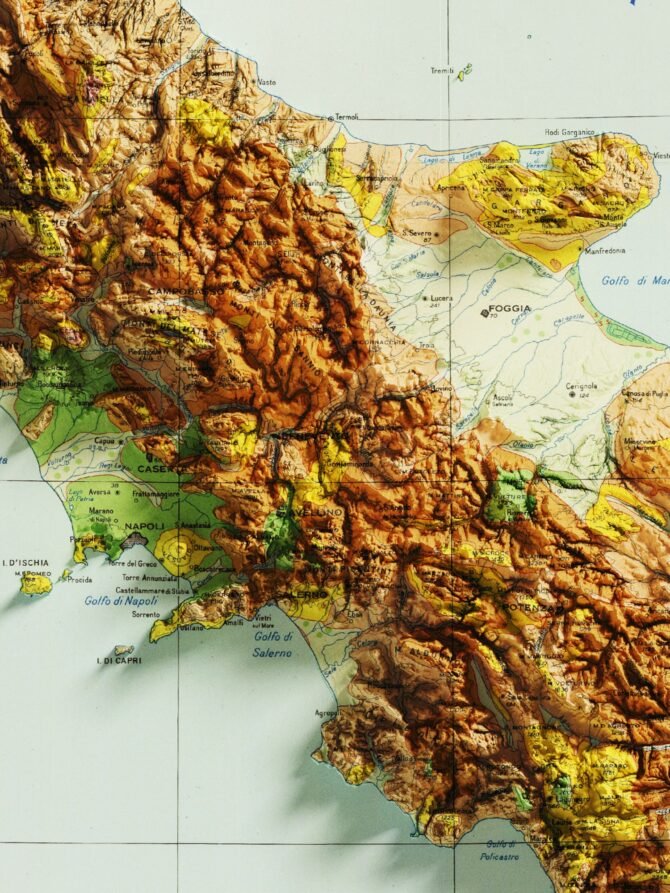 2D Italy Elevation Map | 1966 Vintage Topographic Reproduction - Image 5