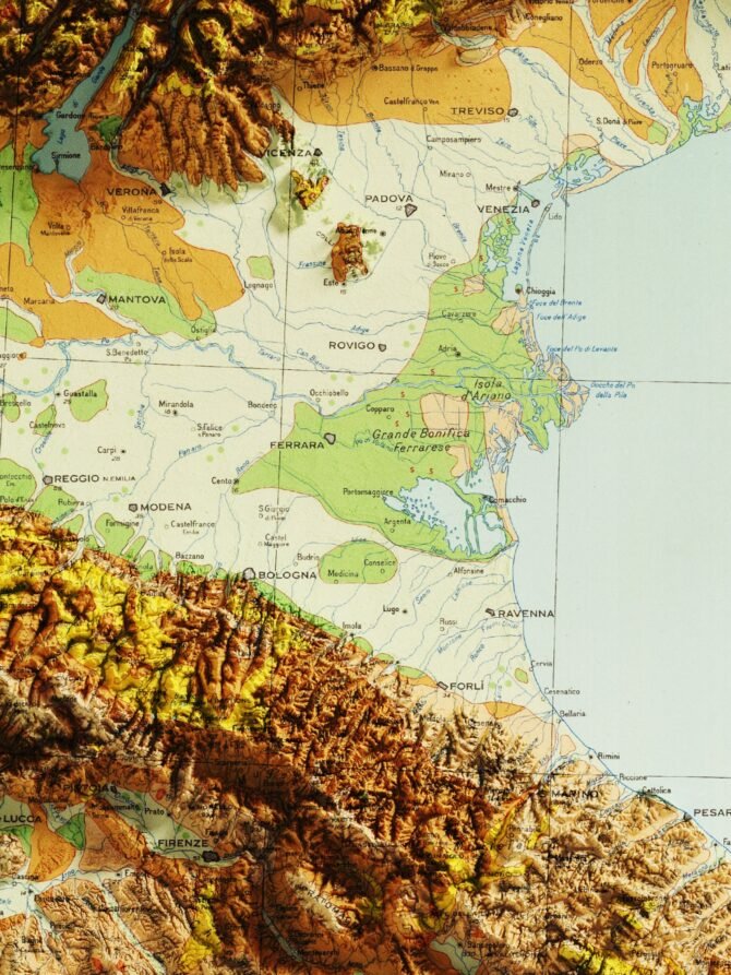 2D Italy Elevation Map | 1966 Vintage Topographic Reproduction - Image 4