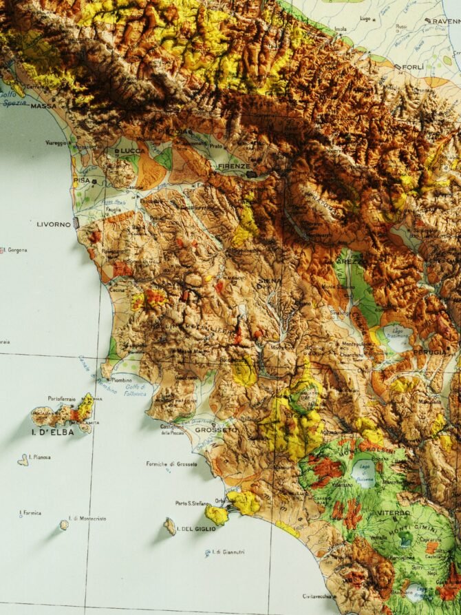 2D Italy Elevation Map | 1966 Vintage Topographic Reproduction - Image 2