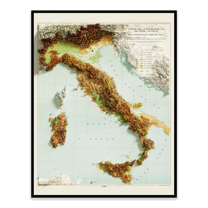 2D Italy Elevation Map | 1966 Vintage Topographic Reproduction - Image 6