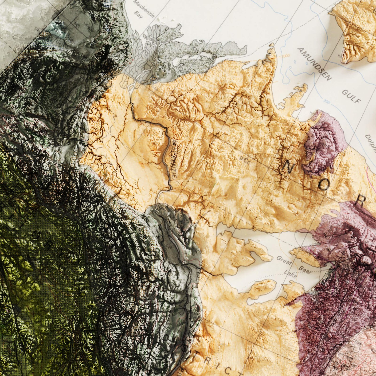 2D Canada Elevation Map | 1956 Vintage Topographic Reproduction - Image 3