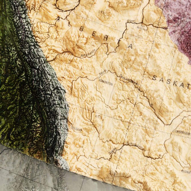 2D Canada Elevation Map | 1956 Vintage Topographic Reproduction - Image 5