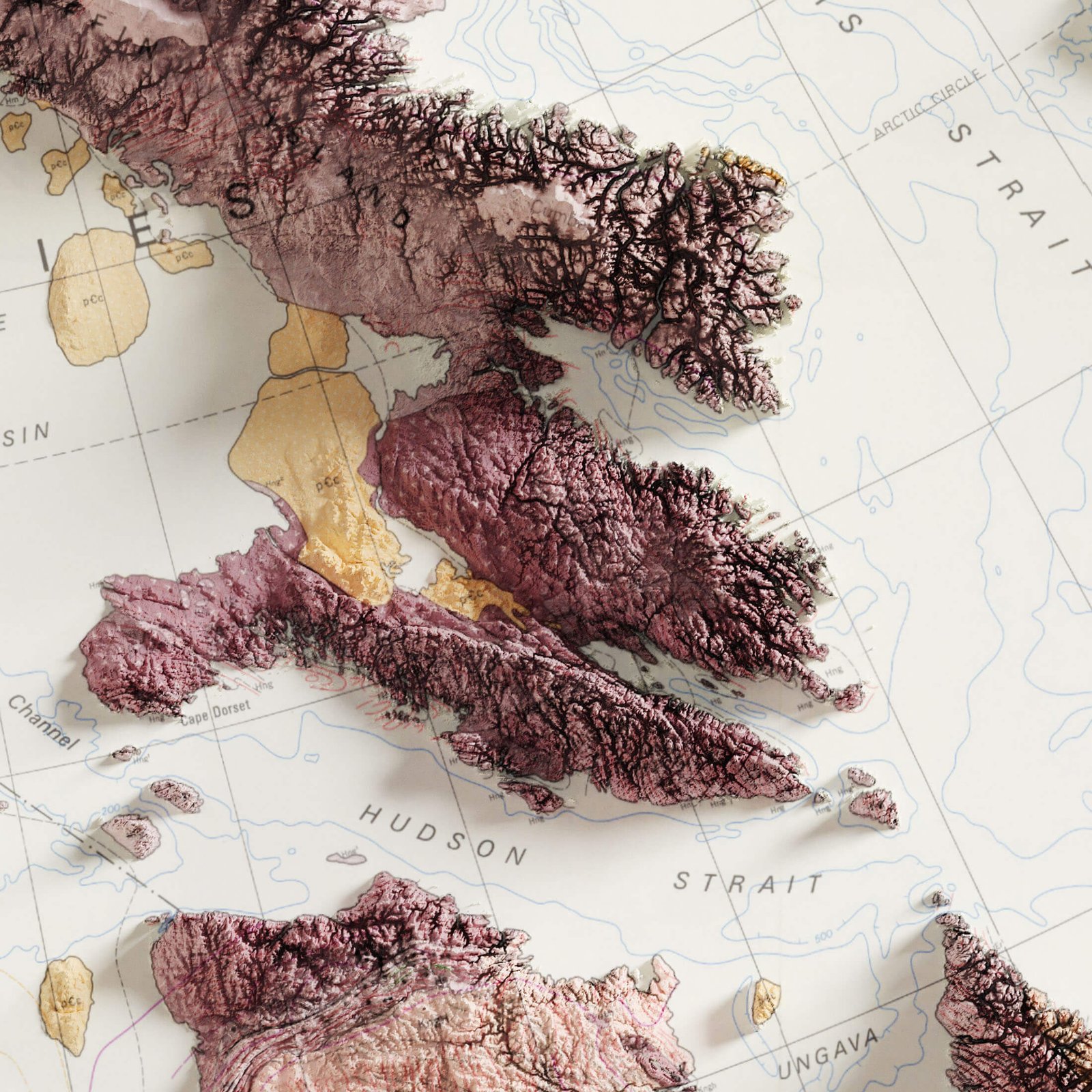 2D Canada Elevation Map | 1956 Vintage Topographic Reproduction - Image 4