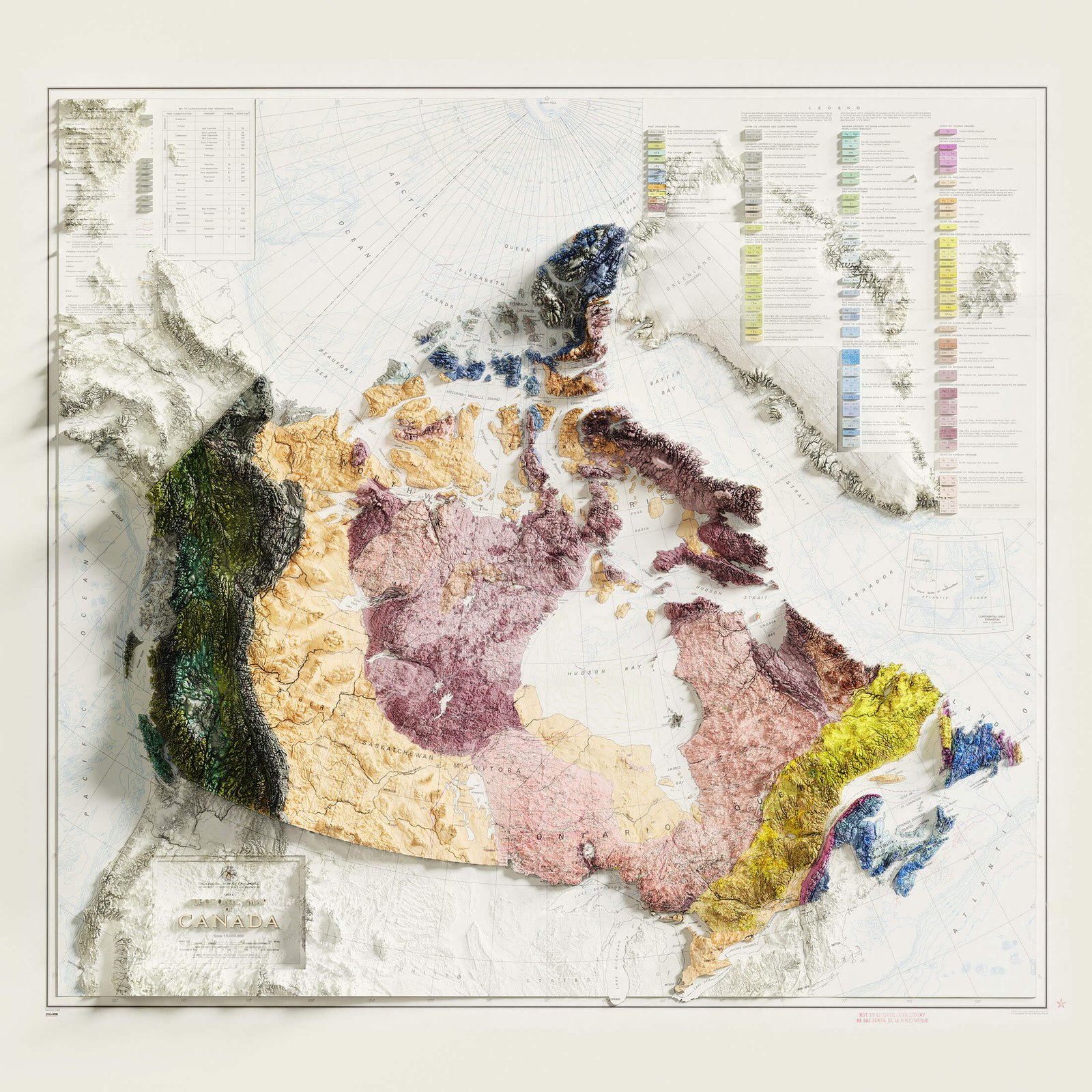 2D Canada Elevation Map | 1956 Vintage Topographic Reproduction - Image 2