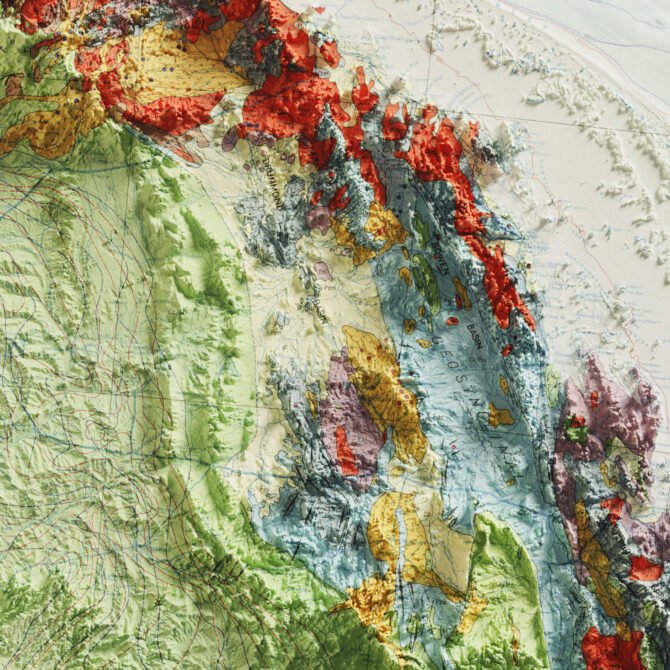 2D Australia Elevation Map | 1960 Vintage Topographic Reproduction - Image 6