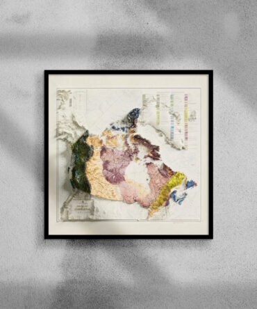 2D Canada Elevation Map | 1956 Vintage Topographic Reproduction