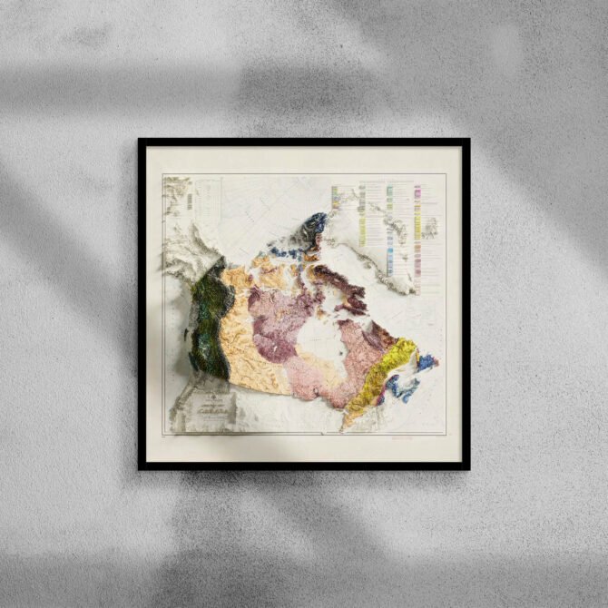 2D Canada Elevation Map | 1956 Vintage Topographic Reproduction