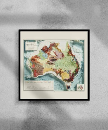 2D Australia Elevation Map | 1960 Vintage Topographic Reproduction