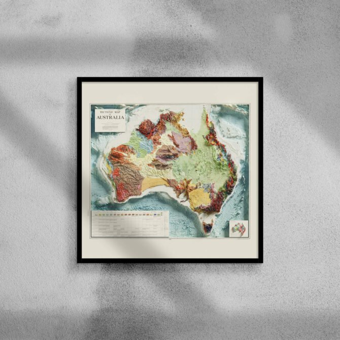 2D Australia Elevation Map | 1960 Vintage Topographic Reproduction