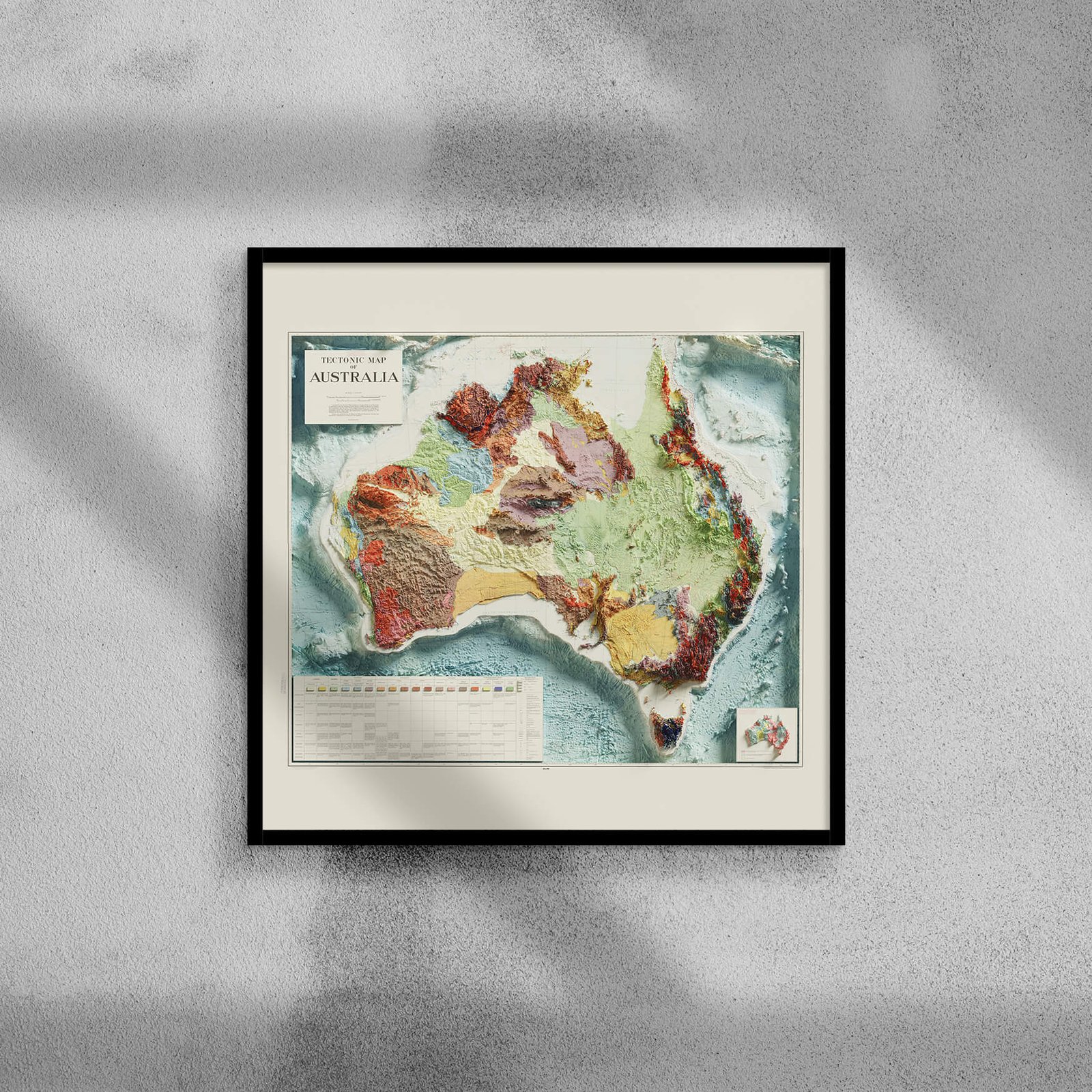 2D Australia Elevation Map | 1960 Vintage Topographic Reproduction