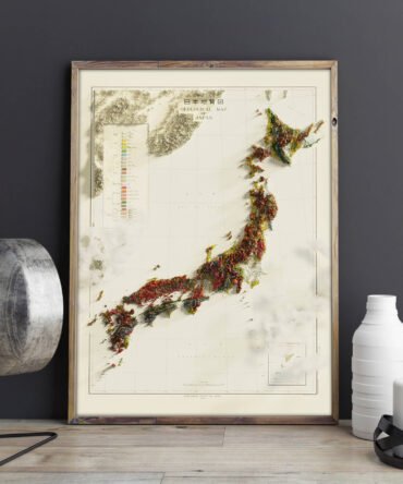 2D Geological Map of Japan – – Volcanic & Tectonic Activity Poster