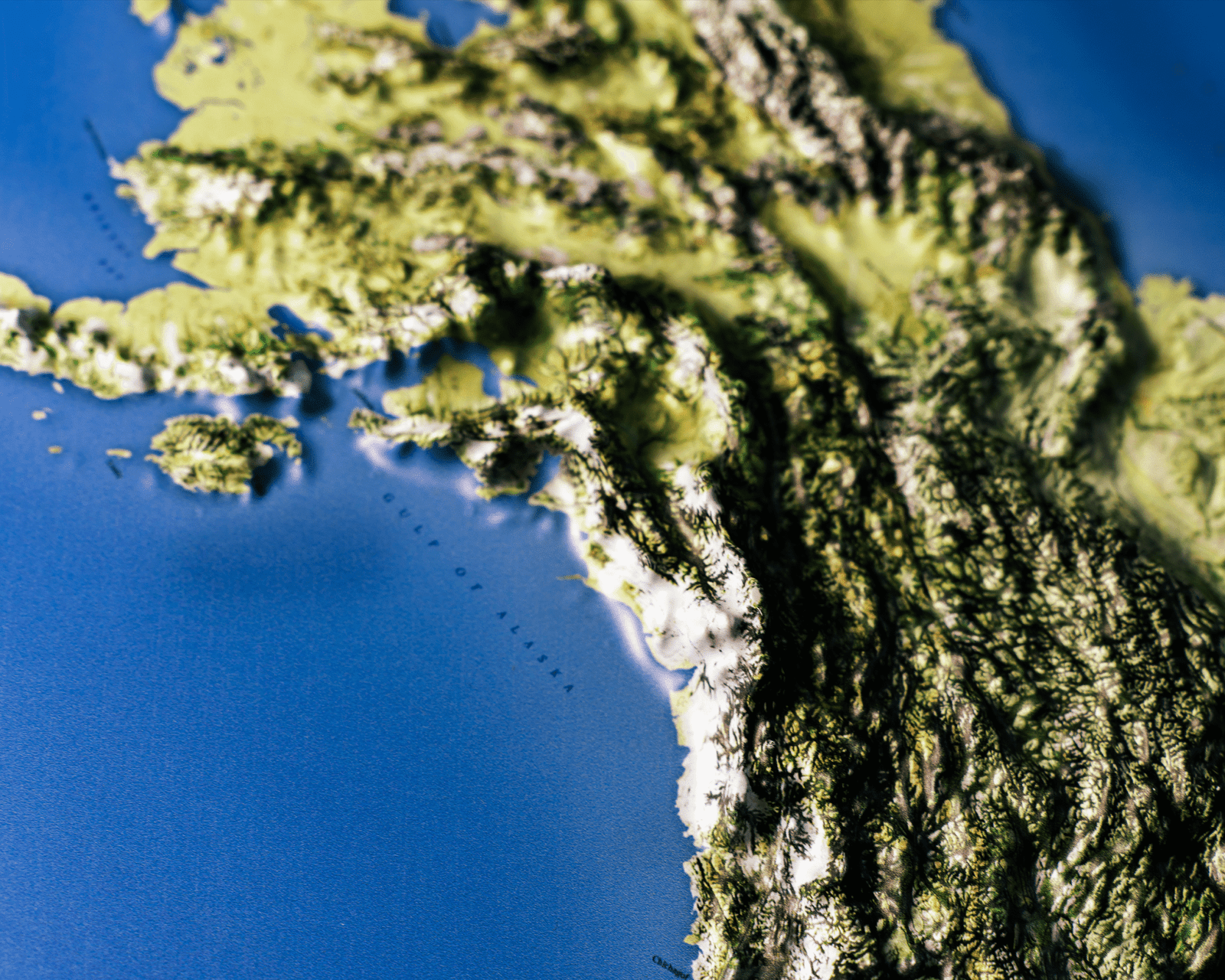 Textured terrain close-up of the southern North America region.
