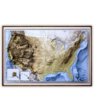 3D Wooden USA Map – American Geography Wall Art