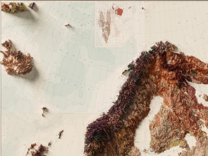 2D Europe Elevation Map | 1856 Vintage Topographic Reproduction - Image 6