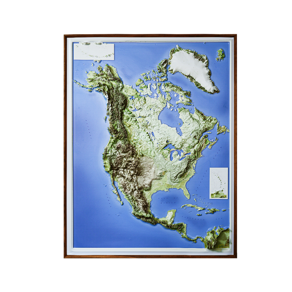 3D North America Map – Realistic Topographic Wall Art