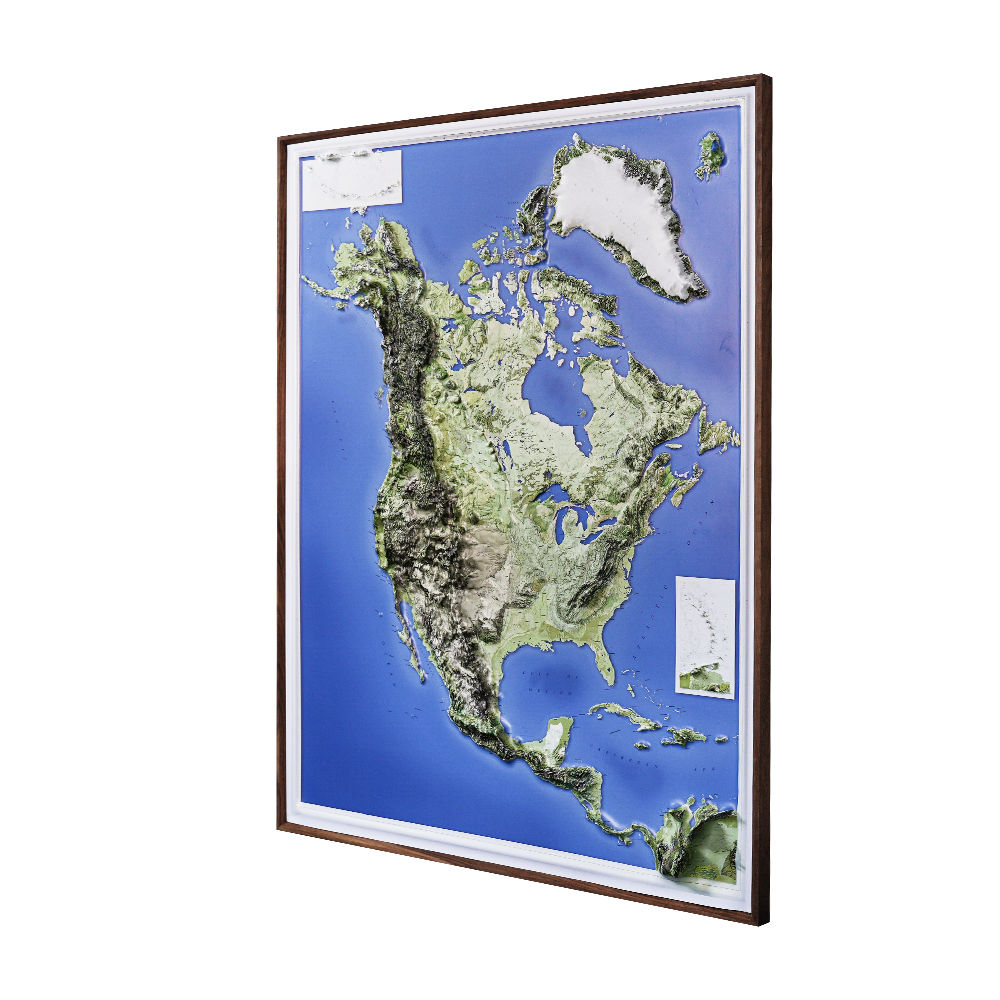 3D North America Map – Realistic Topographic Wall Art - Image 2