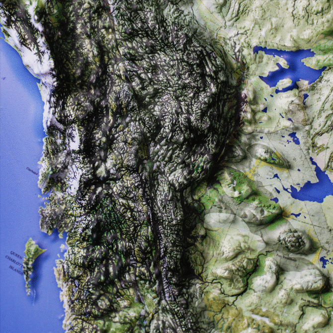 3D North America Map – Realistic Topographic Wall Art - Image 3