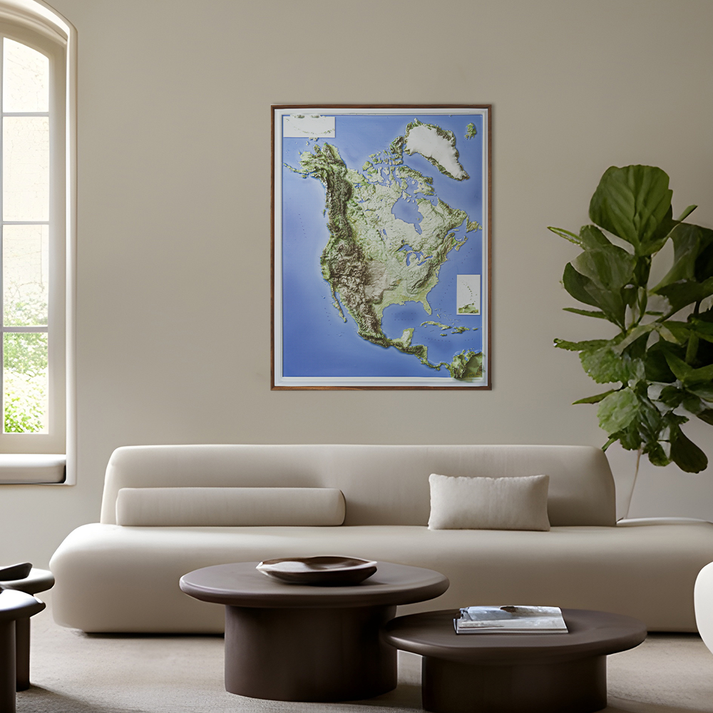 3D North America Map – Realistic Topographic Wall Art - Image 7